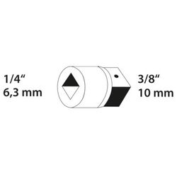 Gedore Vergrößerungsstück 1/4"-Innenvierkant auf 3/8"-Außenvierkant... GEDORE-6170080 4010886617007 (Abb. 1)