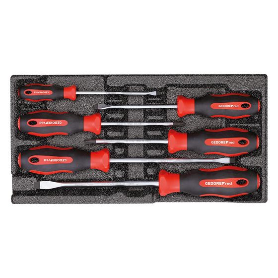 Gedore Red Schraubendrehersatz, 4x Schlitz 2x PH, 2-Komponenten-Griff