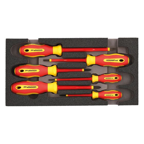 Gedore Red Schraubendrehersatz, 6-teilig, 2-Komponenten-Griff, 680g