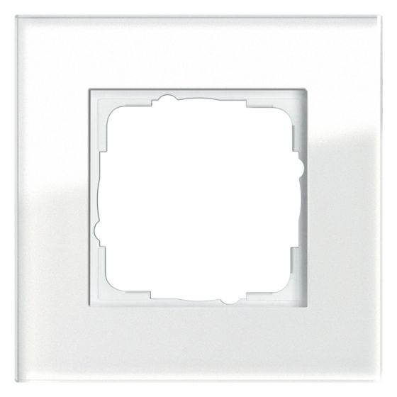 Gira Abdeckrahmen Esprit, 1-fach, Weißglas, 021112