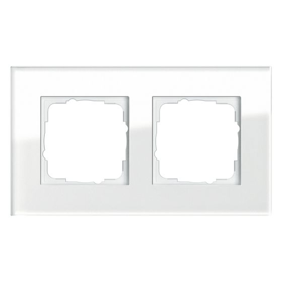 Gira Abdeckrahmen Esprit 2-fach, Weißglas, 021212