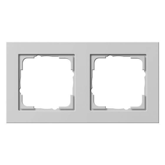 Gira Abdeckrahmen E2 2-fach, Kunststoff, Grau matt, 021237