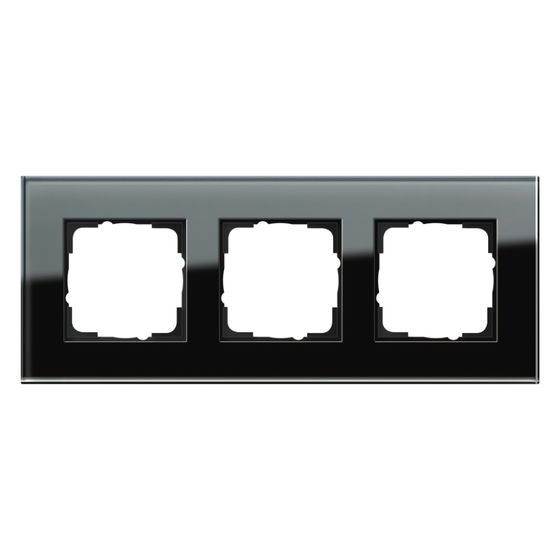 Gira Abdeckrahmen Esprit, 3-fach, Glas, Schwarz, 021305