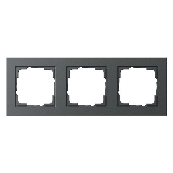 Gira Abdeckrahmen E2 3-fach, Thermoplast, Anthrazit, 021323
