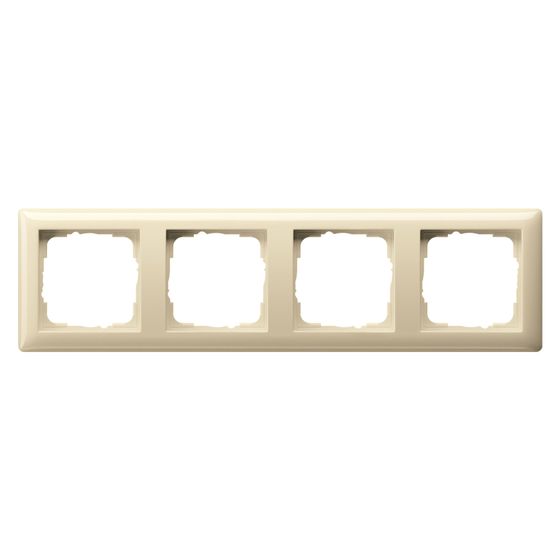 Gira Abdeckrahmen Standard 55 4-fach, Kunststoff, Cremeweiß glänzend, 021401