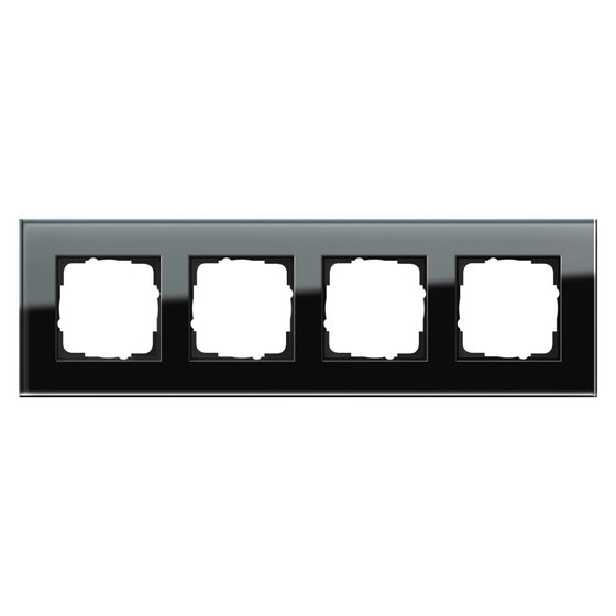 Gira Abdeckrahmen Esprit 4-fach, Glas Schwarz, 021405