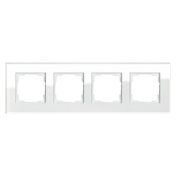 Gira Abdeckrahmen Esprit 4-fach, Weißglas, 021412