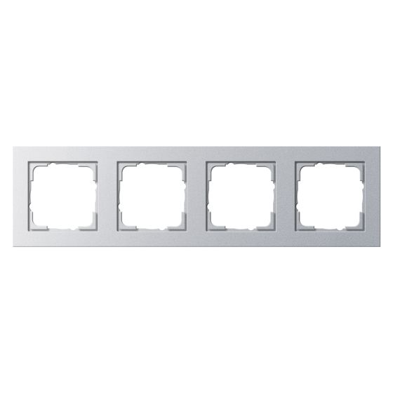 Gira Abdeckrahmen E2 4-fach, Thermoplast, Alu, 021425