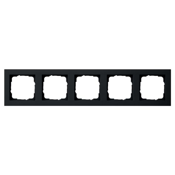 Gira Abdeckrahmen E2 5-fach, Schwarz matt, 021509