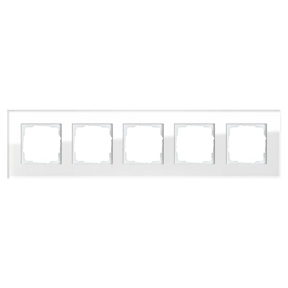 Gira Abdeckrahmen Esprit 5-fach, Weißglas, 021512