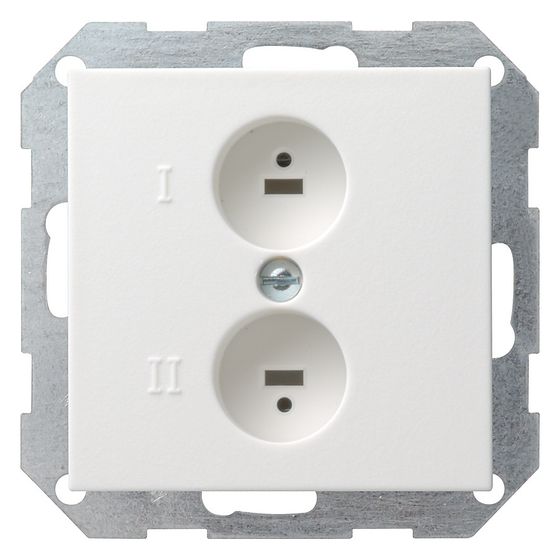 Gira Stereolautsprecher-Steckdose System 55, mit Schraubklemmen, 10mm2, Reinweiß, 040203