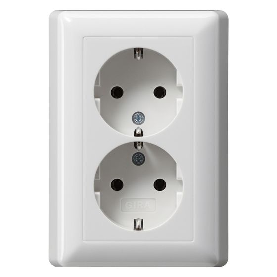 Gira Steckdose Standard 55 078003, 16A 250V, Vollplatte, Reinweiß glänzend