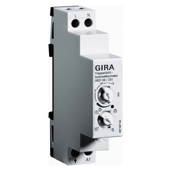 Gira Treppenlichtautomat REG 082100, 3- oder 4-Leiterschaltung, einstellbare Nachlaufzeit
