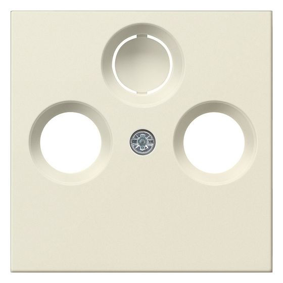 Gira Zentralplatte System 55 für Koaxial-Antennensteckdose, Cremeweiß, 086901