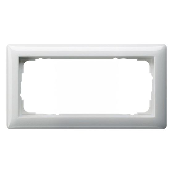 Gira Abdeckrahmen Standard 55 100203, 2-fach ohne Mittelsteg, Thermoplast, Reinweiß glänzend
