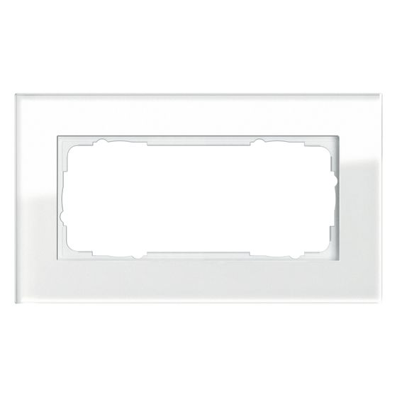 Gira Abdeckrahmen Esprit, 2-fach, ohne Mittelsteg, Weißglas, 100212