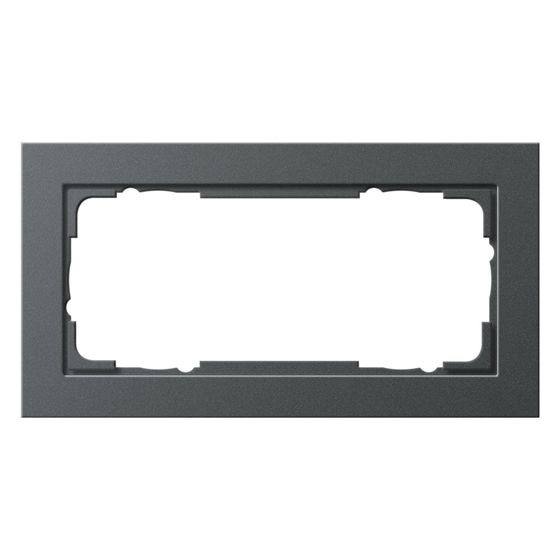Gira Abdeckrahmen E2, 2-fach, ohne Mittelsteg, Thermoplast, Anthrazit, 100223