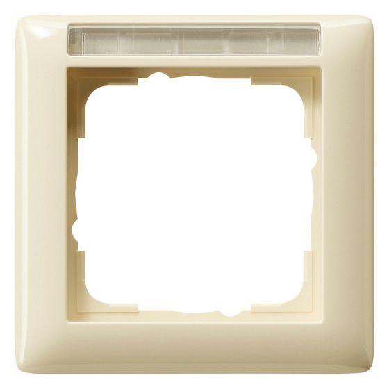 Gira Abdeckrahmen Standard 55, 1-fach, mit Beschriftungsfeld, Thermoplast, Cremeweiß, 109101