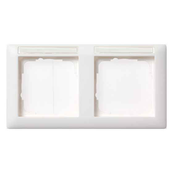 Gira Abdeckrahmen Standard 55, 2-fach, mit Beschriftungsfeld, Thermoplast, Reinweiß glänzend, 109203