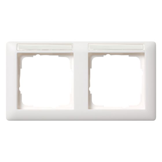 Gira Abdeckrahmen Standard 55 2-fach, mit Beschriftungsfeld, Thermoplast, Reinweiß seidenmatt, 109227