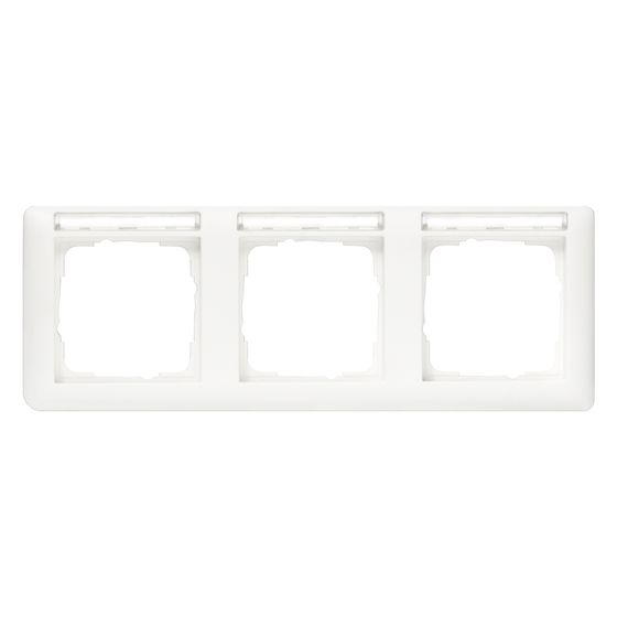 Gira Abdeckrahmen Standard 55 3-fach, mit Beschriftungsfeld, Thermoplast, Reinweiß, 109303
