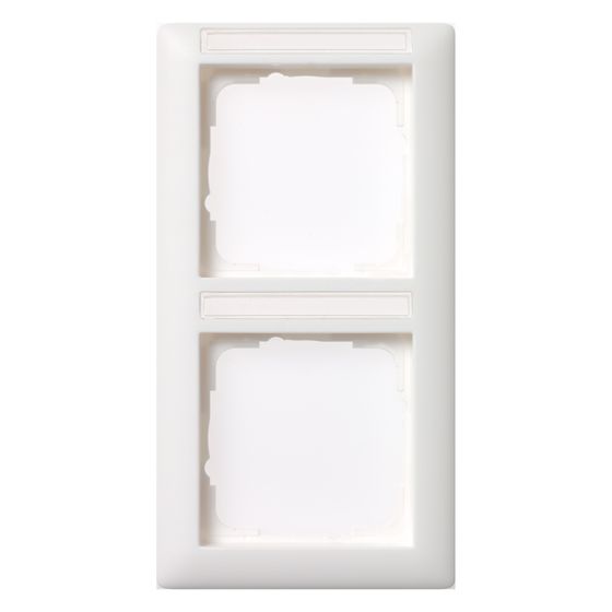 Gira Abdeckrahmen Standard 55 2-fach, mit Beschriftungsfeld, Thermoplast, Reinweiß, 110203