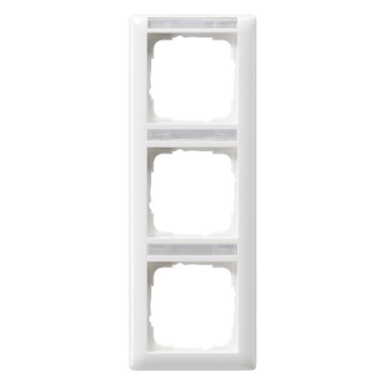 Gira Abdeckrahmen Standard 55, 3-fach, mit Beschriftungsfeld, Thermoplast, Reinweiß, 110303
