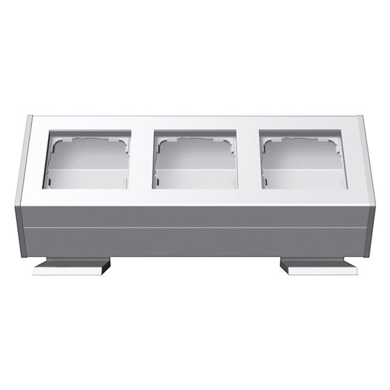 Gira Profil 55 3-fach, mit Befestigungswinkel, Aluminium, Reinweiß, 119327