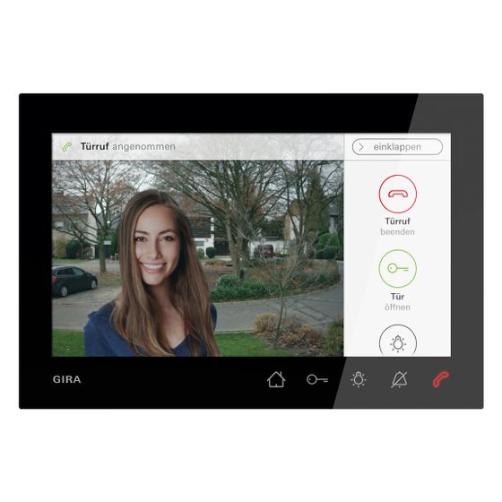 Gira Wohnungsstation Video AP 7, 17,78cm TFT-Farbdisplay, Glasfront, Schwarz matt, 1209005