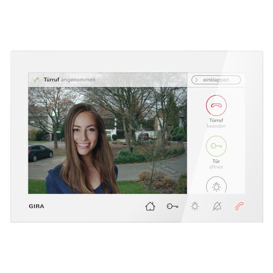 Gira Wohnungsstation Video AP 7, 17,78cm TFT-Farbdisplay, Glasfront, Reinweiß, 120903