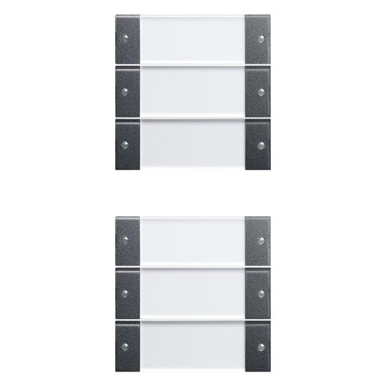 Gira Wippenset 6-fach System 55 mit Beschriftungsfeld, Anthrazit, 213628