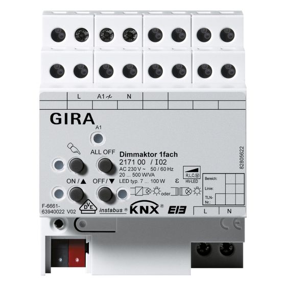 Gira Universal-Dimmaktor 1-fach 500 W, KNX, REG, 217100