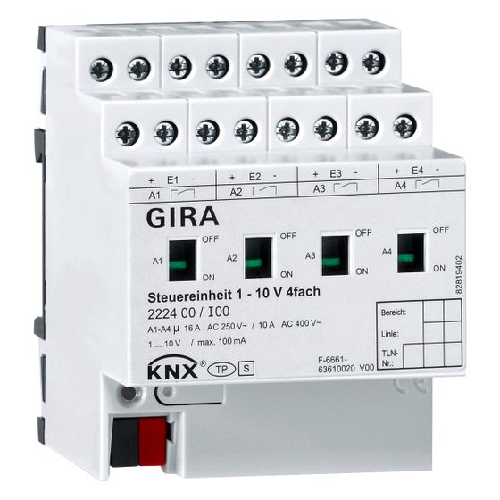 Gira Steuereinheit 1-10V 4-fach Hand KNX, 222400