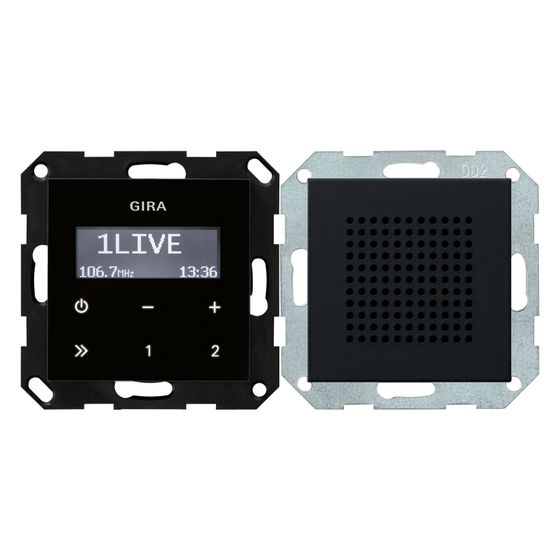 Gira Unterputz-Radio RDS System 55, mit Lautsprecher, Schwarz matt, 2280005