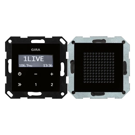Gira Unterputz-Radio RDS System 55, Schwarzglasoptik, 228005
