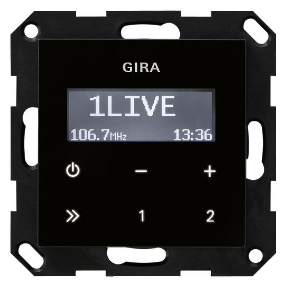 Gira Unterputz-Radio RDS System 55, Schwarzglasoptik, 228405