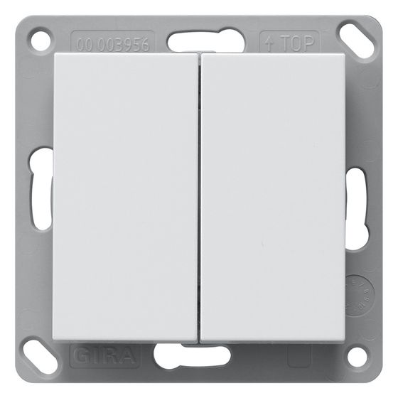 Gira Funk Wandsender System 55, 2-fach, Reinweiß seidenmatt, 242227