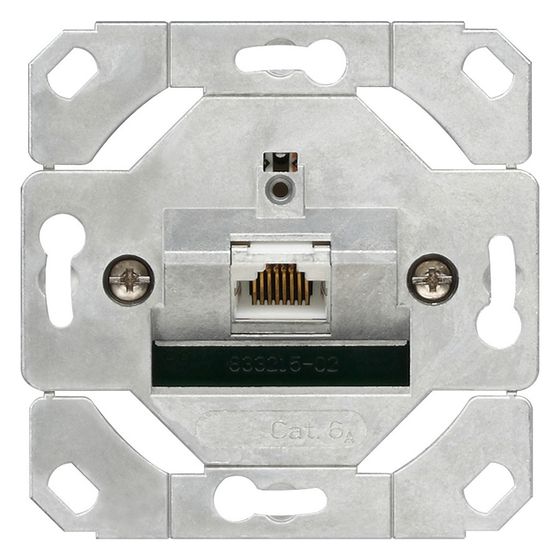 Gira Netzwerk Anschlussdose Cat.6A 1f Einsatz, 10 Gbit, RJ45, 45 Grad Schrägauslass, 245100