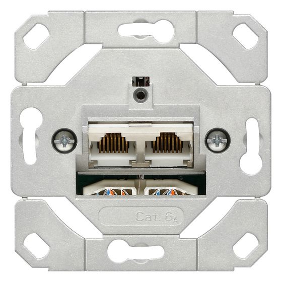 Gira Netzwerk Anschlussdose Cat.6A 2-fach, 10 Gbit, 245200