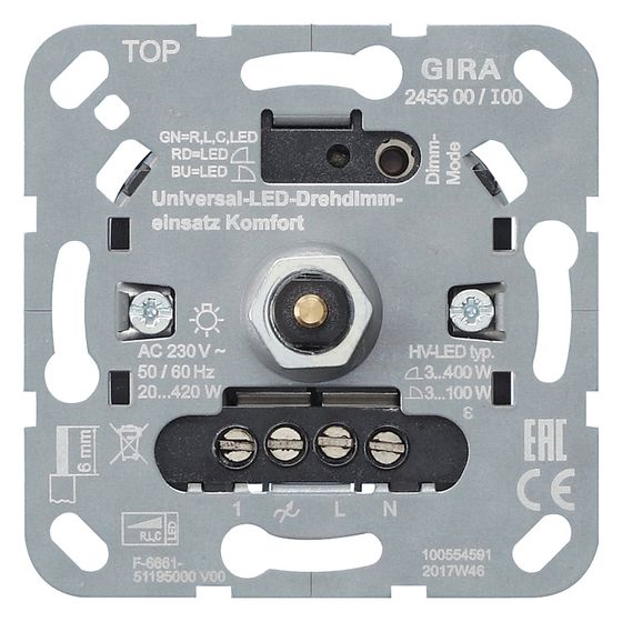 Gira Universal-LED-Drehdimmeinsatz System 3000 Komfort, 245500