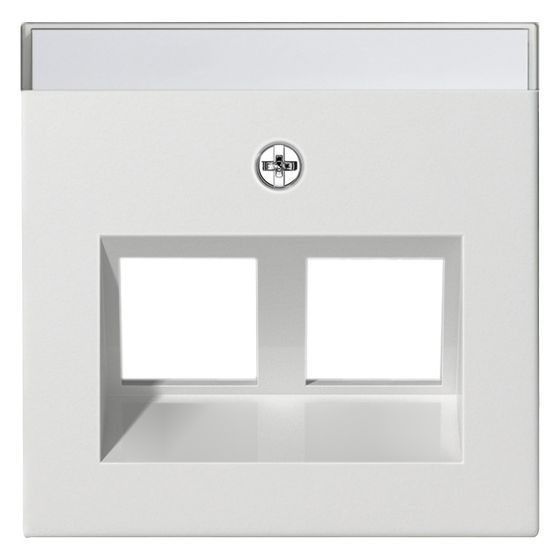 Gira Abdeckung Modular Jack 2-fach, 30 Grad Schrägauslass, System 55, Reinweiß, 264003