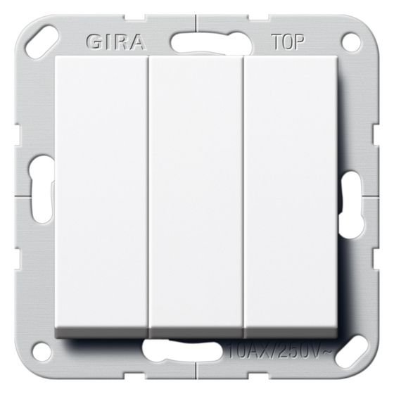Gira Wipptaster System 55, 3-fach, 10A, 250V, Reinweiß, 284403