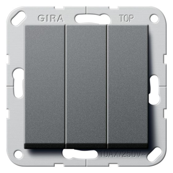 Gira Wipptaster System 55, 3-fach, 10A 250V, Anthrazit, 284428