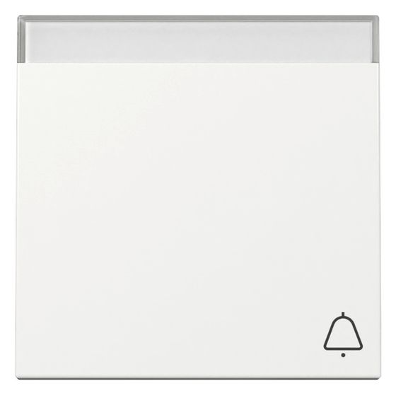 Gira Wippe System 55, mit Symbol Klingel, mit Beschriftungsfeld, Reinweiß glänzend, 367303