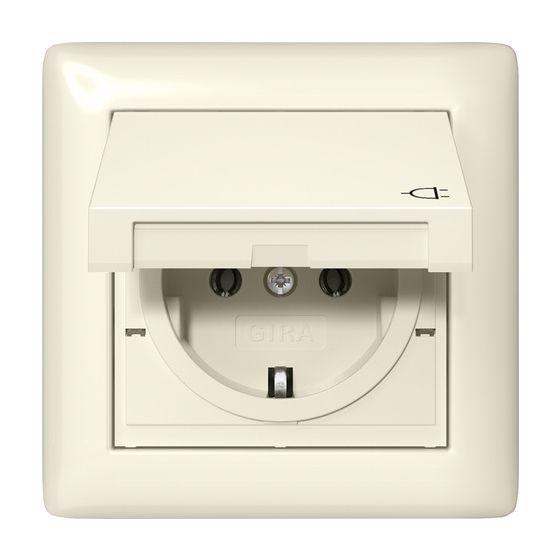 Gira Schutzkontakt-Steckdose Standard 55, IP44, 16A 250V, Cremeweiß, 415701