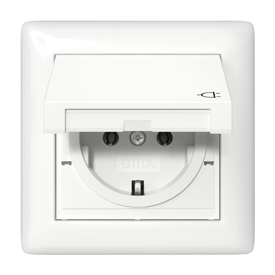 Gira Schutzkontakt-Steckdose Standard 55, 16A 250V, IP44, Reinweiß, 415703