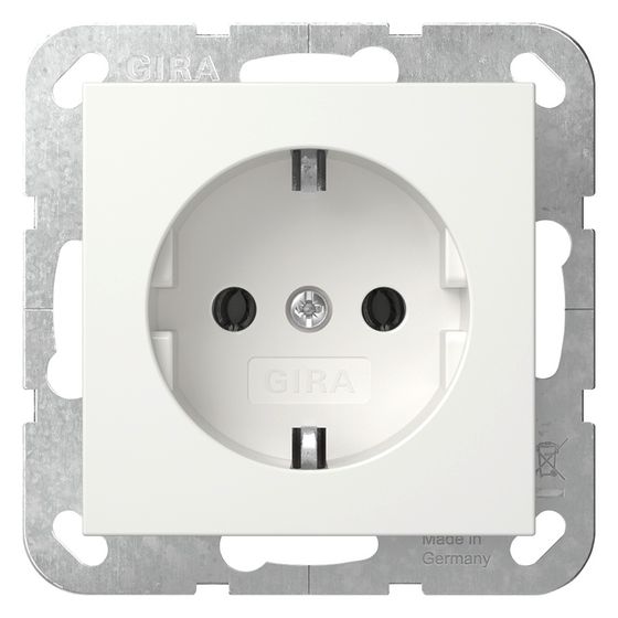 Gira Schutzkontakt-Steckdose System 55 418027, 16A 250V, Thermoplast, Reinweiß seidenmatt