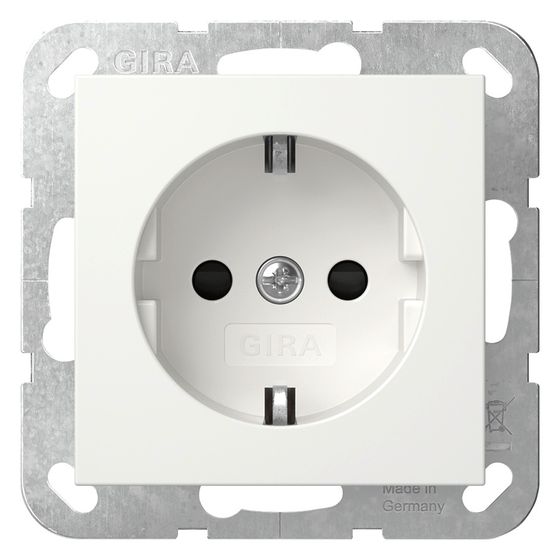 Gira Schutzkontakt-Steckdose System 55, 16A 250V, Reinweiß, 418303