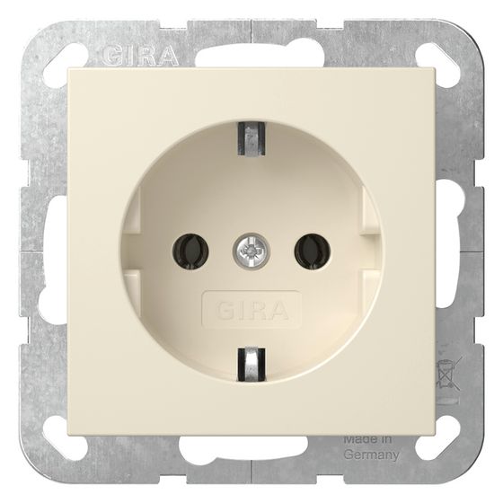Gira Schutzkontakt-Steckdose System 55, 16A, 250V, Cremeweiß, 418801