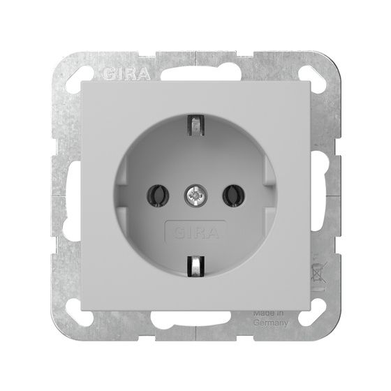 Gira Schutzkontakt-Steckdose System 55, 16A 250V, Grau matt, 4188015